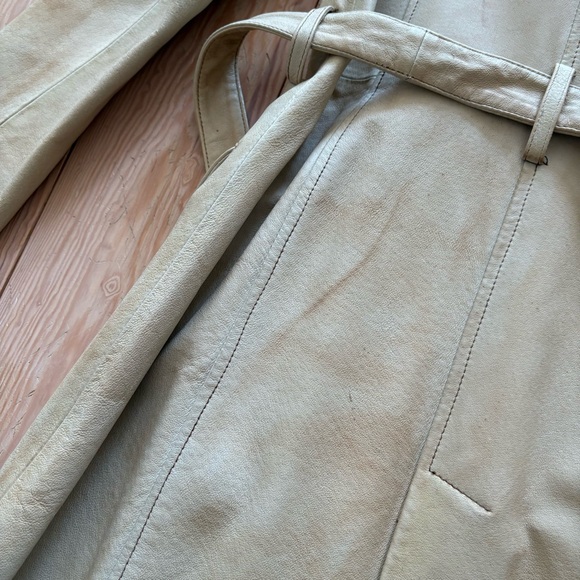 Vintage Le Chateau 70s Style Leather Trench Coat - Picture 16 of 16
